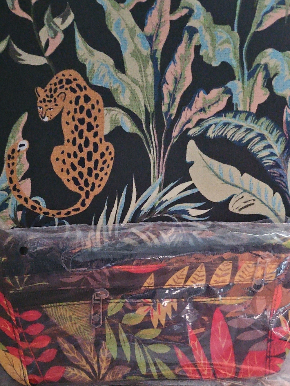 Unlisted Multicolor Tropical Leopard Print Travel Bag